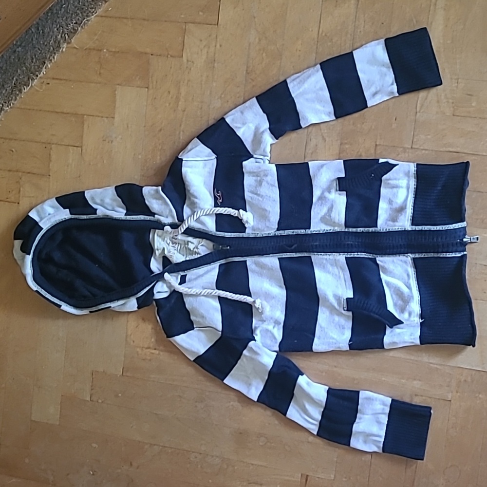 Navy and white stripe Hollister sweater XS